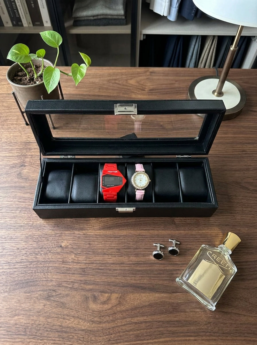 6 slot leather made Premium Quality watch box