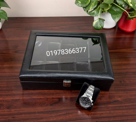 10 slot leather made watch organizer box