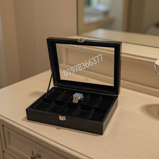 12 slot leather made watch organizer box