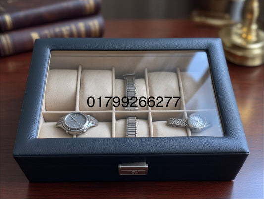 10 slot leather made watch organizer box