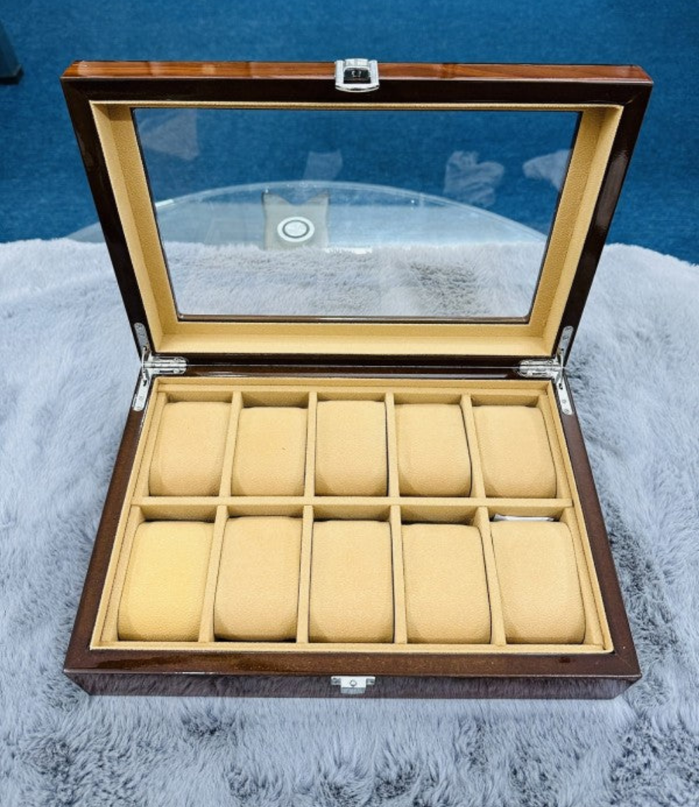 10 slot premium quality wood made watch organizer box