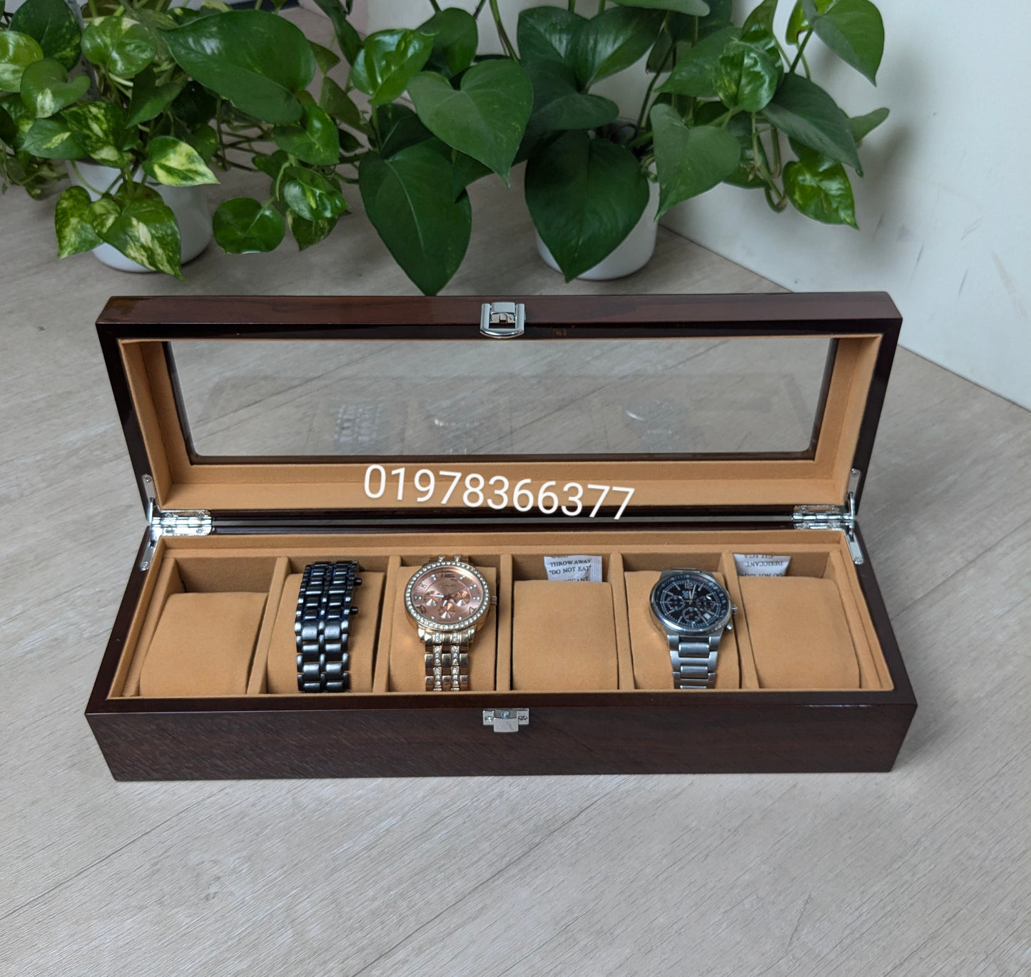 5 slot wooden watch box ( premium quality)