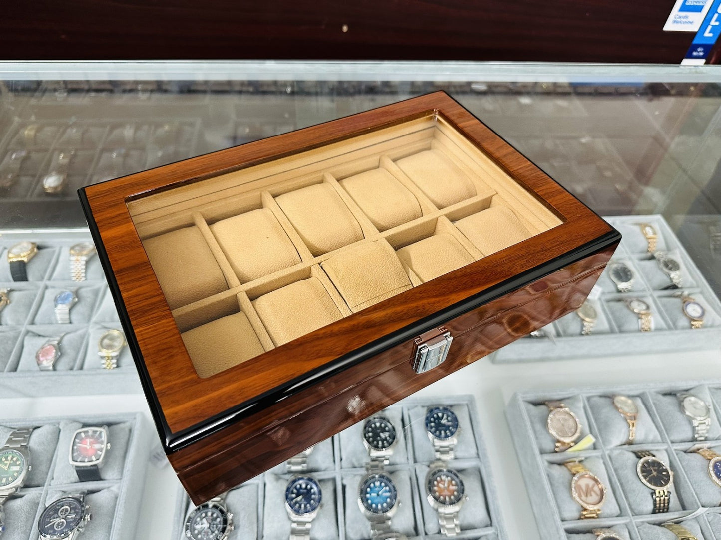 10 slot premium quality wood made watch organizer box