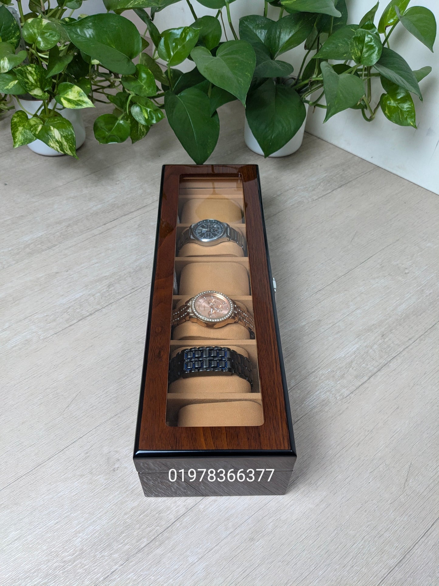 5 slot wooden watch box ( premium quality)