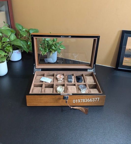 12 Slot Premium Quality Wood Made Key System Watch Box