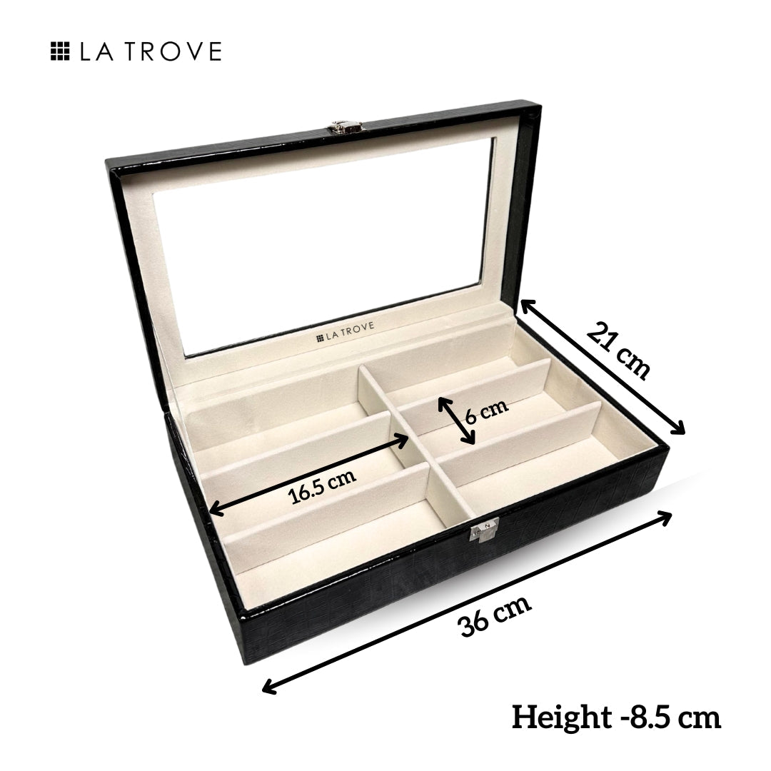 PU leather made 6 slot sunglasses box