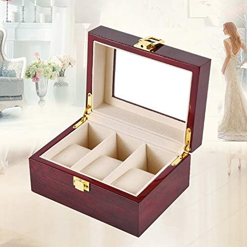 3 slot wooden watch box