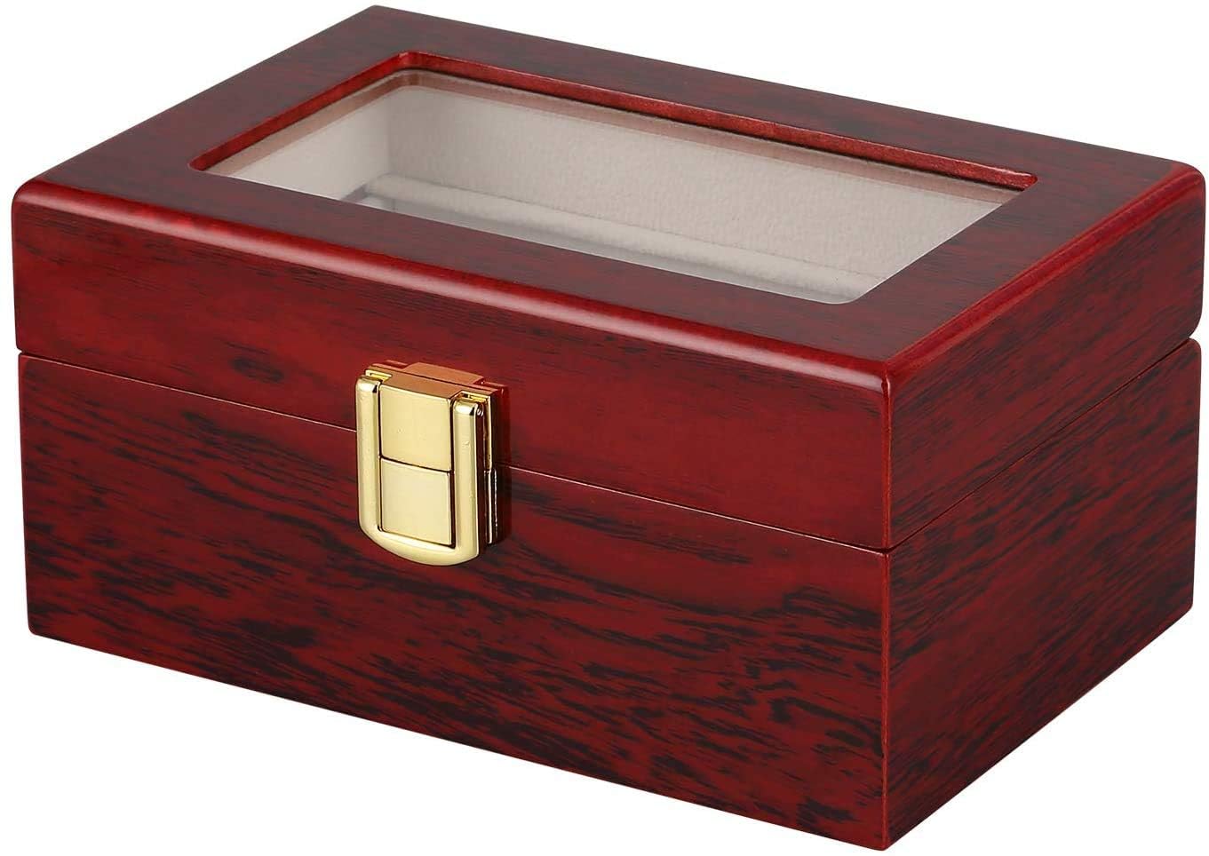 3 slot wooden watch box