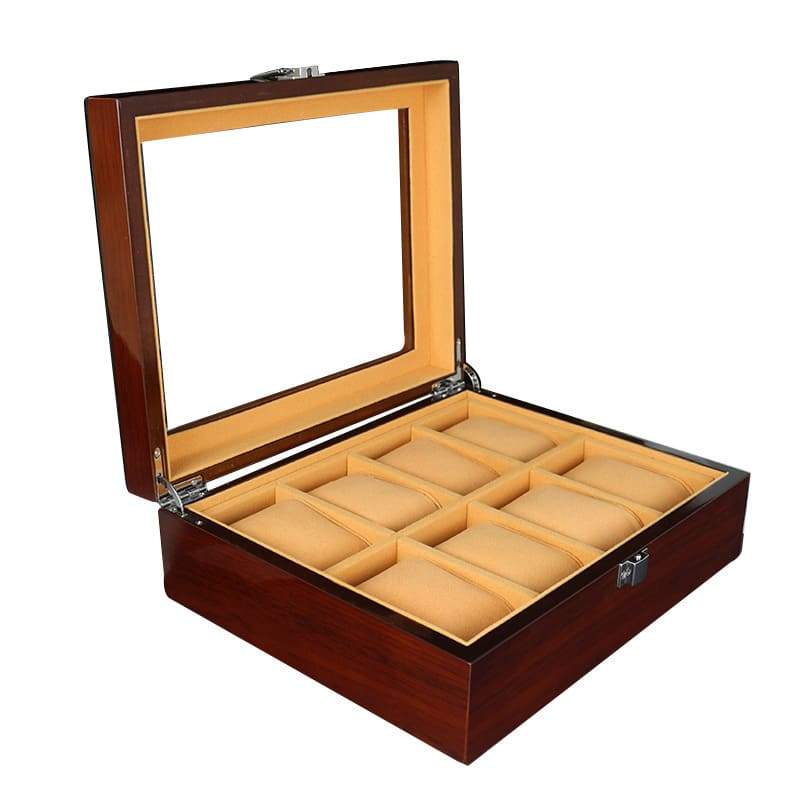 8 slot wooden watch box