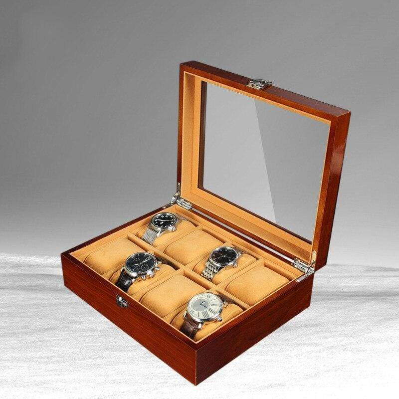 8 slot wooden watch box