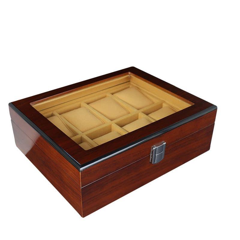 8 slot wooden watch box