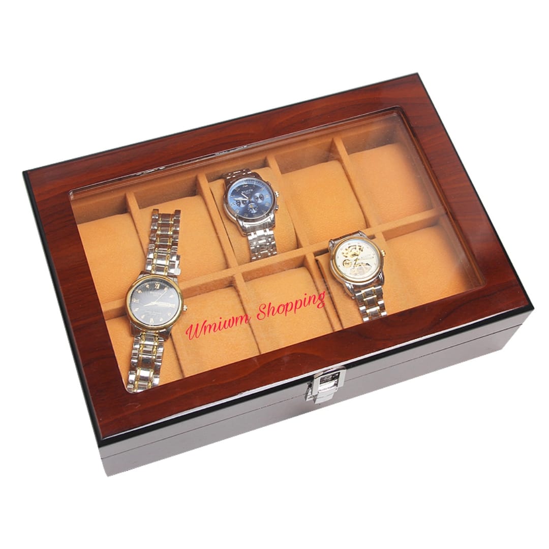 10 slot premium quality wood made watch organizer box