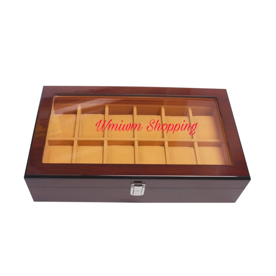 12 slot wood made premium quality watch organizer box