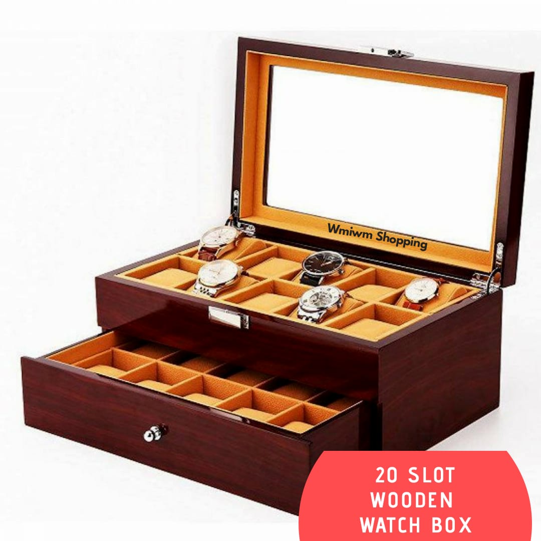 20 slot premium quality wooden watch box