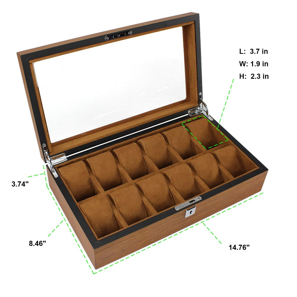 key system 12 slot premium quality wood made watch organizer box