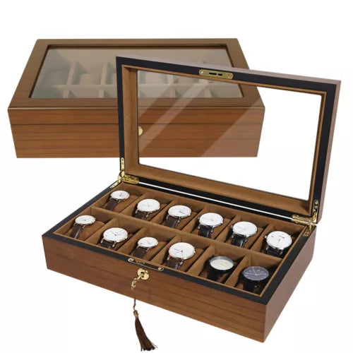 key system 12 slot premium quality wood made watch organizer box