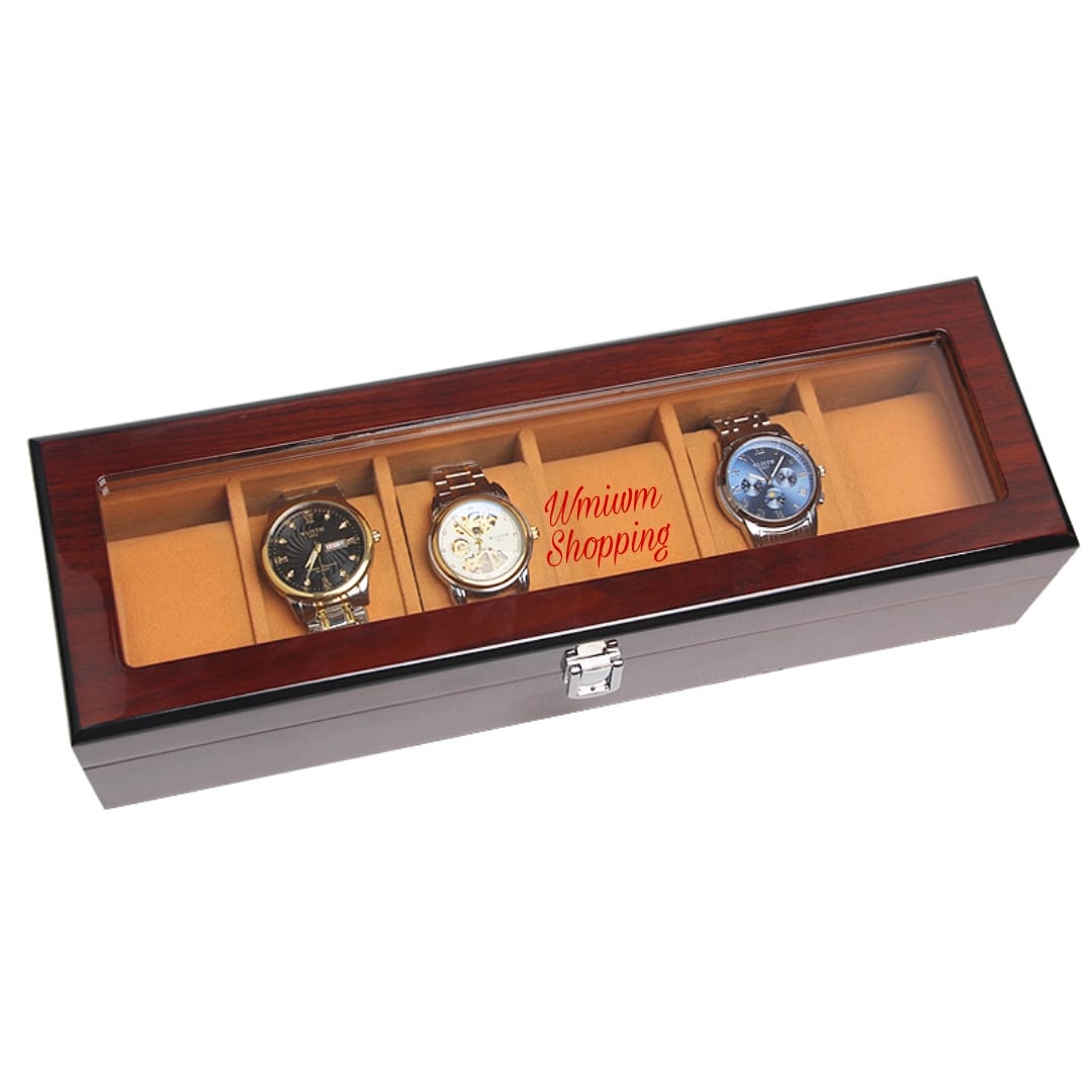 Wood made premium quality 6 slot watch organizer box