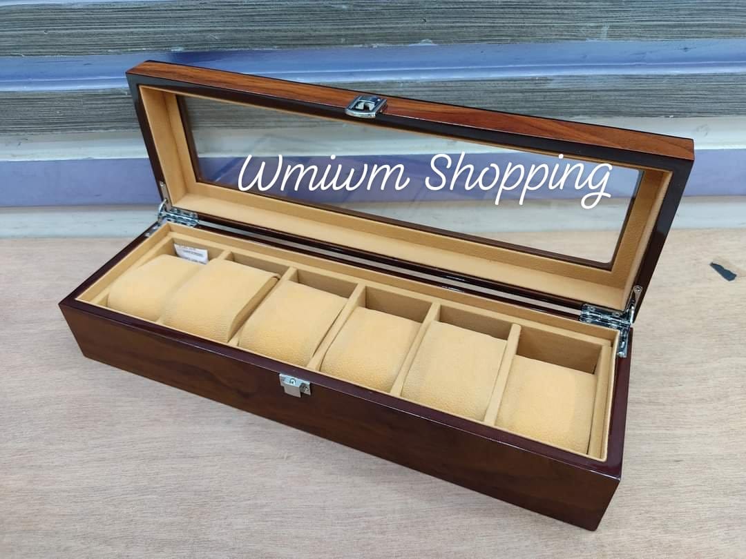 Wood made premium quality 6 slot watch organizer box