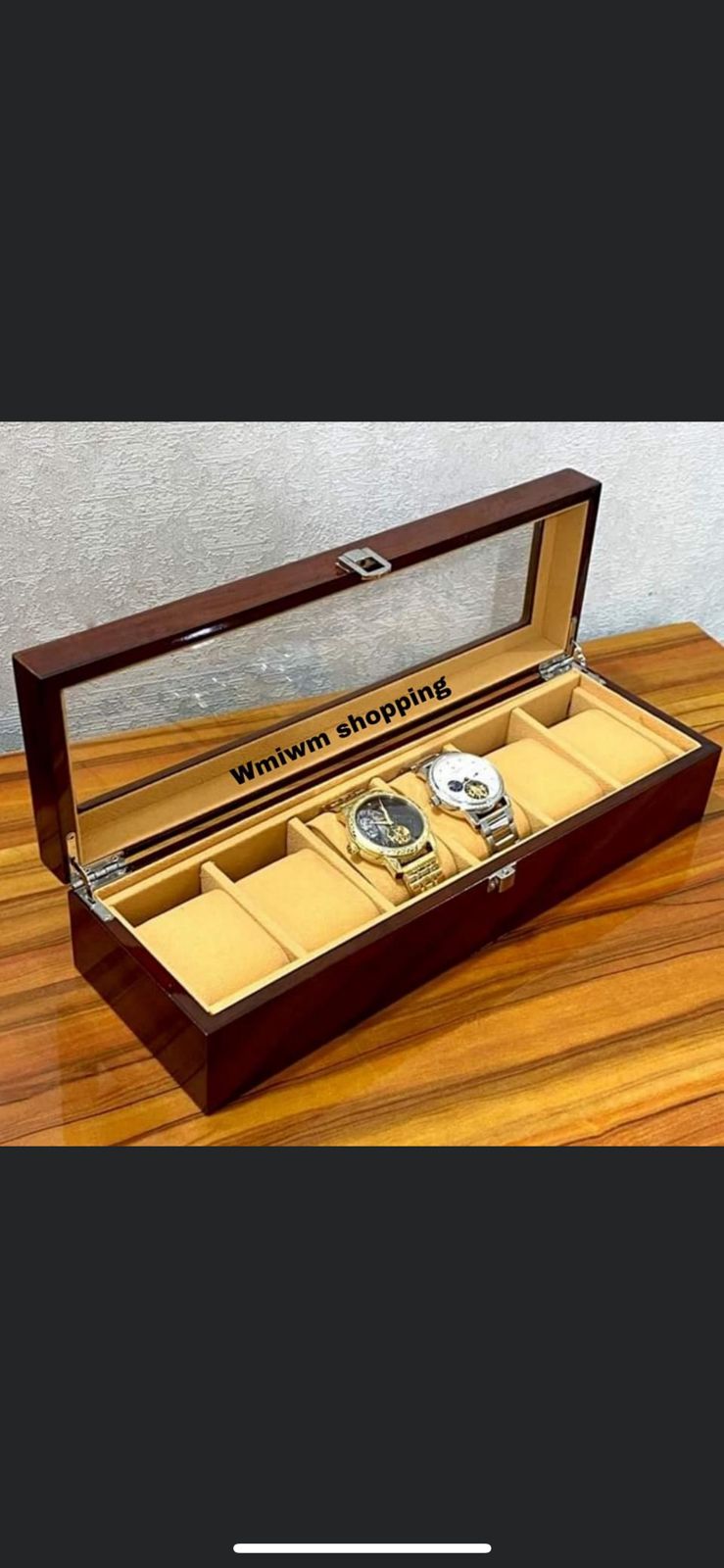 Wood made premium quality 6 slot watch organizer box