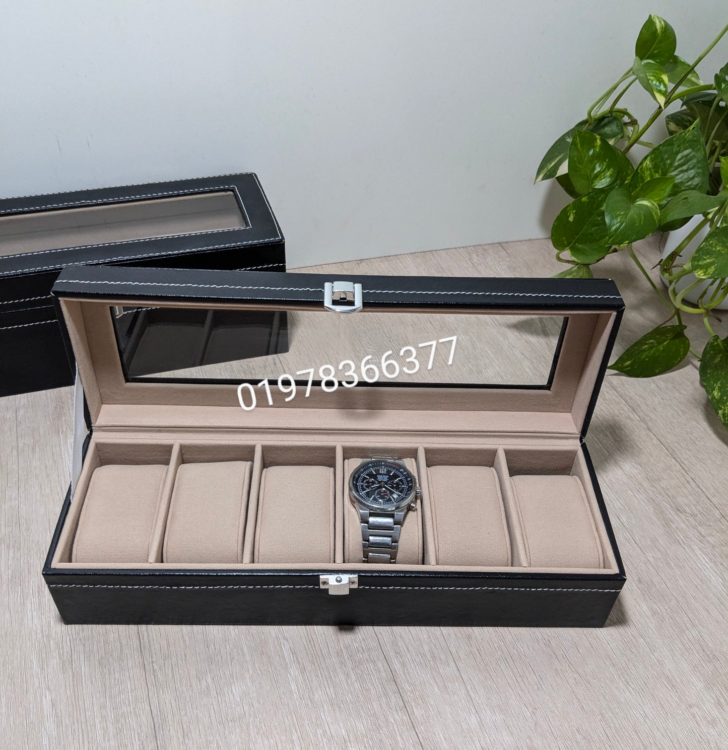 Pu leather made watch box 6 slot