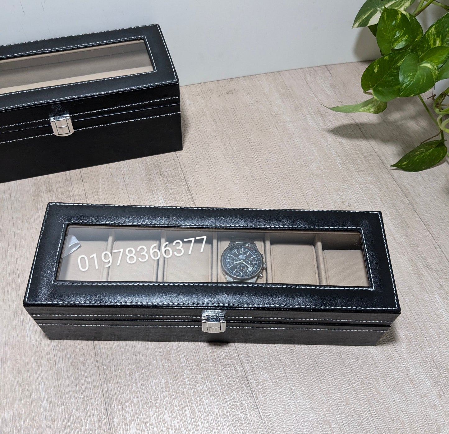 Pu leather made watch box 6 slot