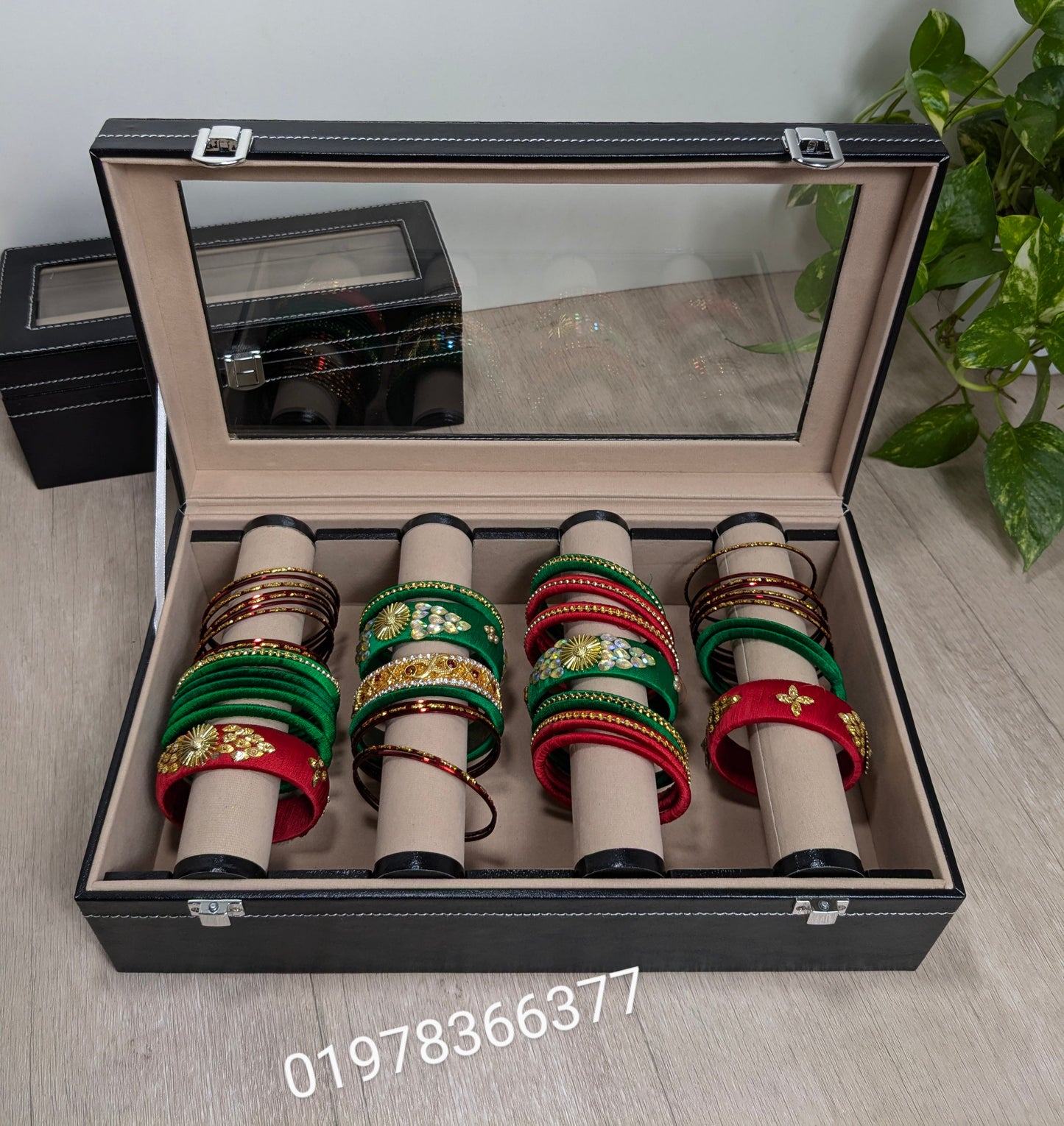 PU leather made bangles box ( 4 roll)