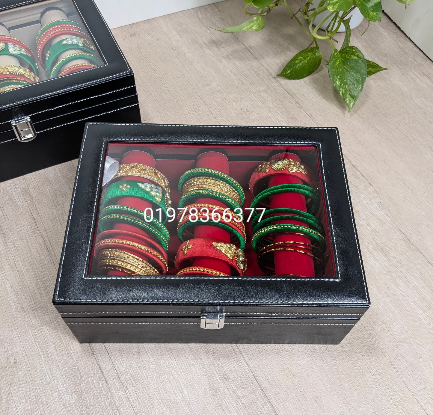 PU leather made bangles box ( 3 roll)