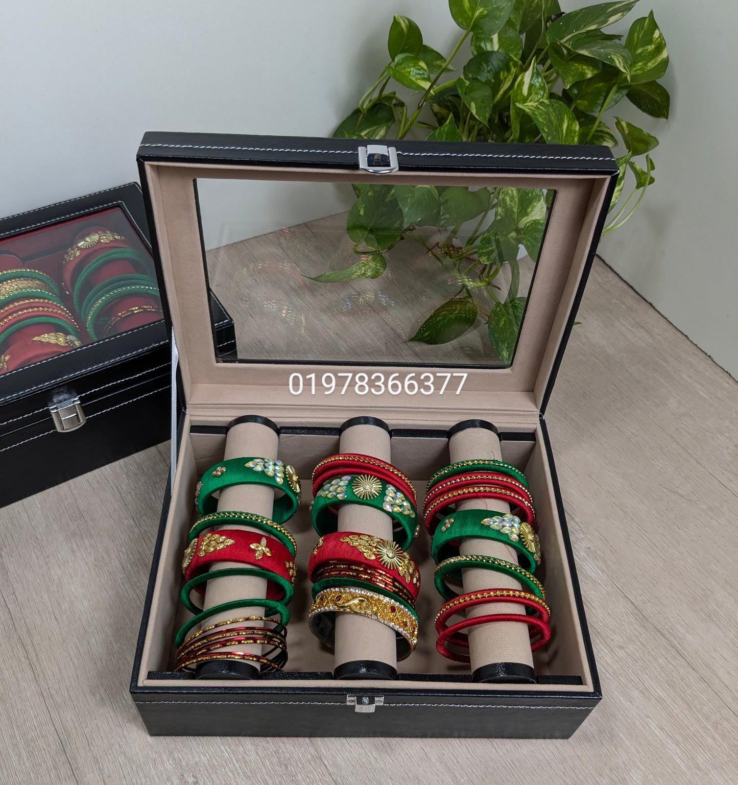 PU leather made bangles box ( 3 roll)