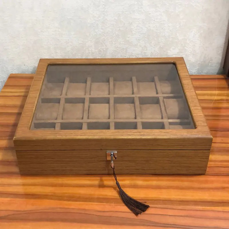 18 slot original wood made key system watch box