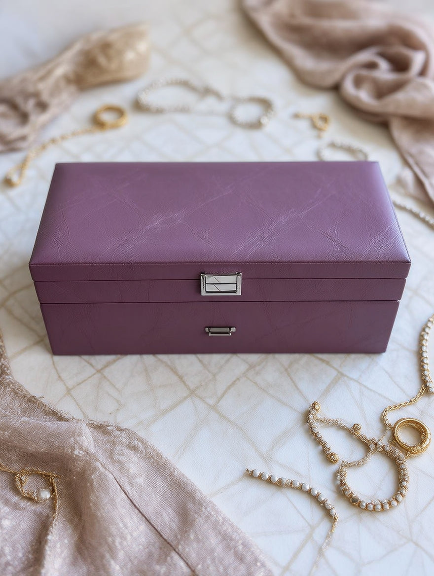 Premium Jewelry Storage Combo Box with Bangle 5 Rolls | Necklace, Ring, Earring & Pendant Organizer | প্রিমিয়াম জুয়েলারি স্টোরেজ কম্বো বক্স