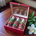 Bangles Organizer Box — Red PU Leather, Glass Lid, Velvet Roll Holders | Premium Bangles & Jewelry Storage Case