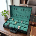 32-Slot Aluminum Watch Box with Combination Lock | Premium Watch Organizer Case | ৩২ স্লট অ্যালুমিনিয়াম ওয়াচ বক্স