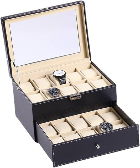 20 slot leather made watch organizer box box