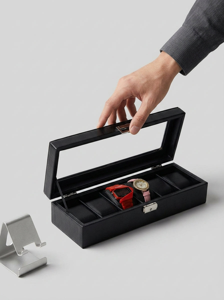 6 slot leather made Premium Quality watch box