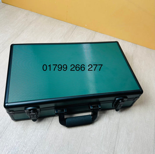 32 Slots Aluminum Watch Organizer Box Dark Green High Materials