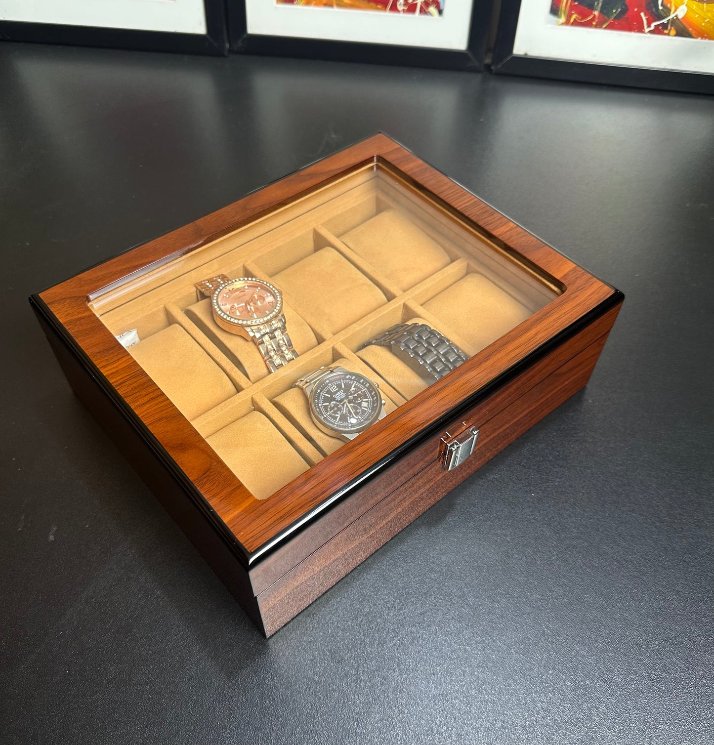 8 slot wood made watch organizer box