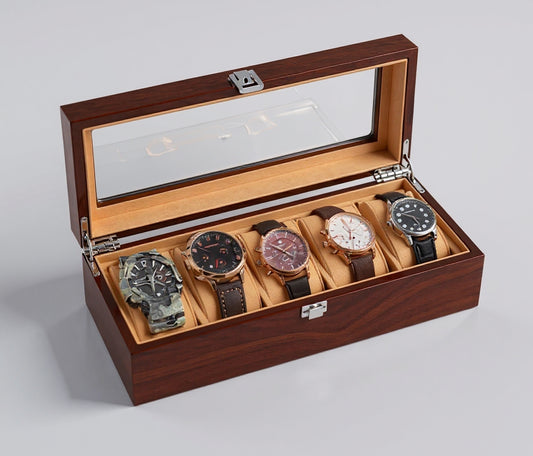 5 slot wooden watch box ( premium quality)