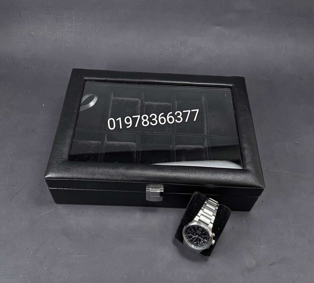 10 slot leather made watch organizer box
