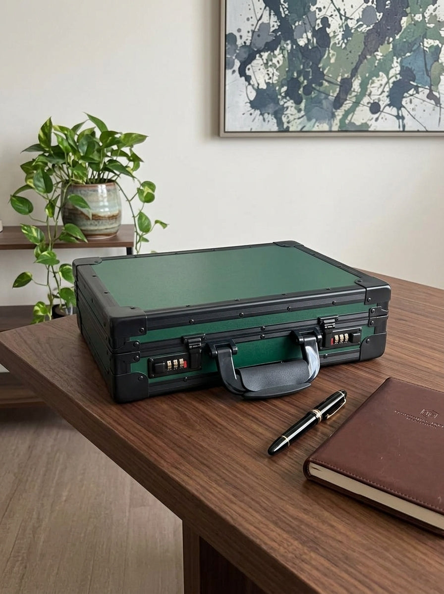 24-Slot Aluminum Watch Briefcase with Dual Combination Lock | Premium Watch Organizer | ২৪ স্লট অ্যালুমিনিয়াম ওয়াচ বক্স