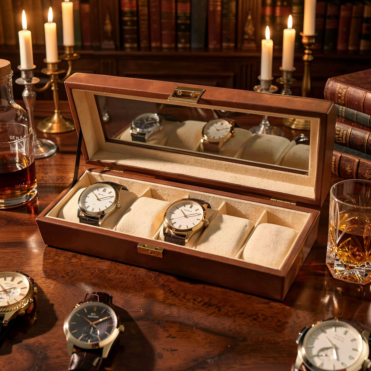 6 slot leather made Premium Quality watch box