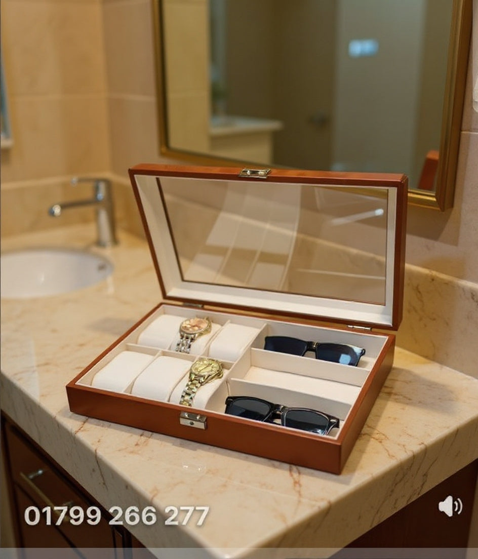 Watch and sunglasses organizer box