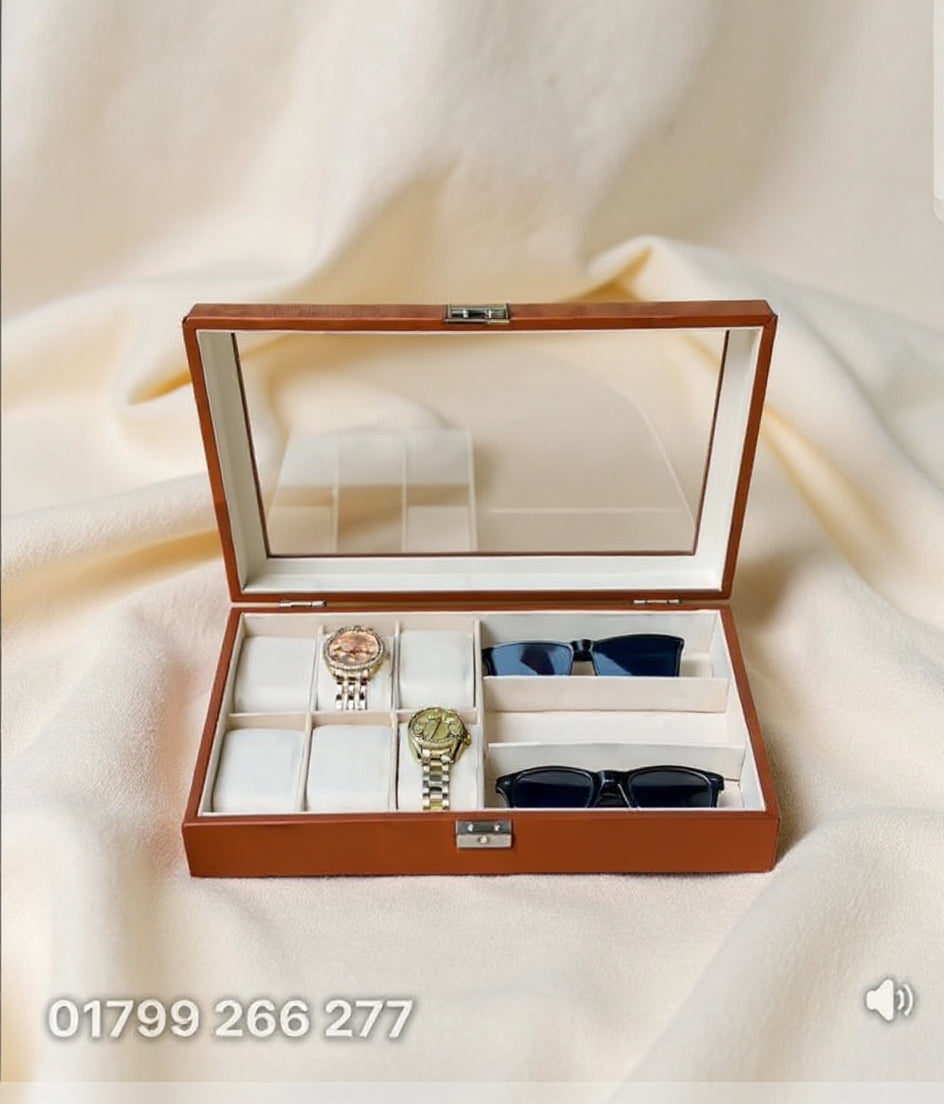 Watch and sunglasses organizer box