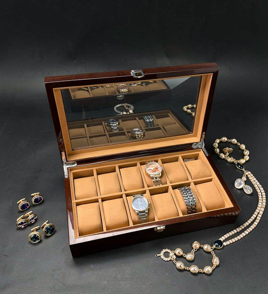 12 slot wood made Premium Quality watch organizer box ( Watch Accessories )