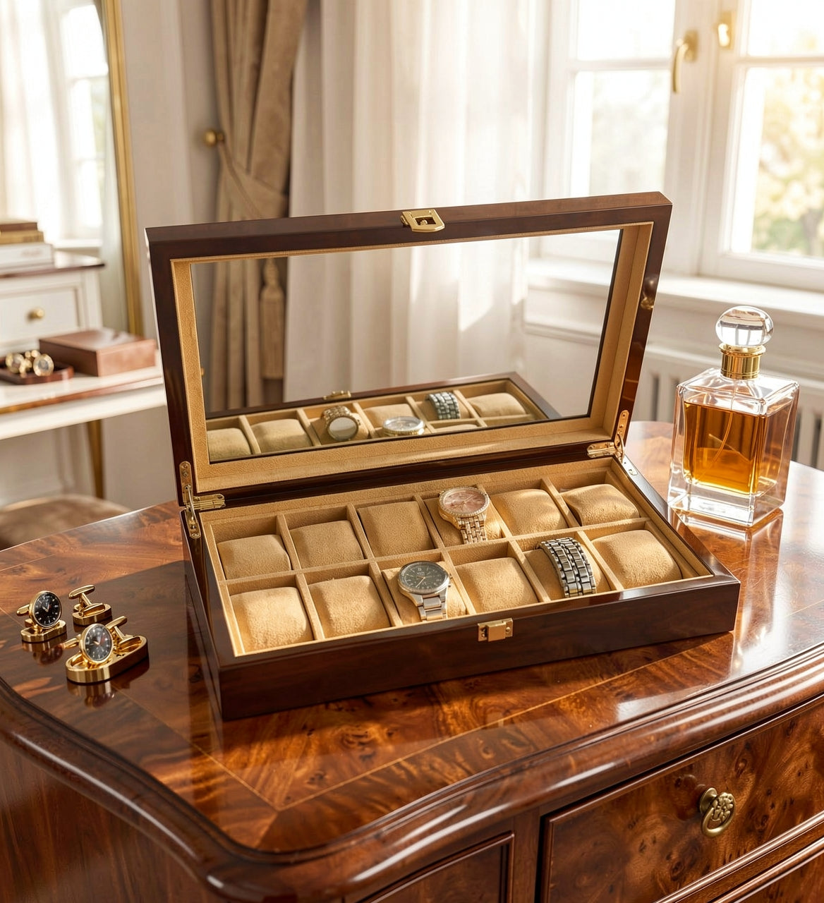 12 slot wood made Premium Quality watch organizer box ( Watch Accessories )