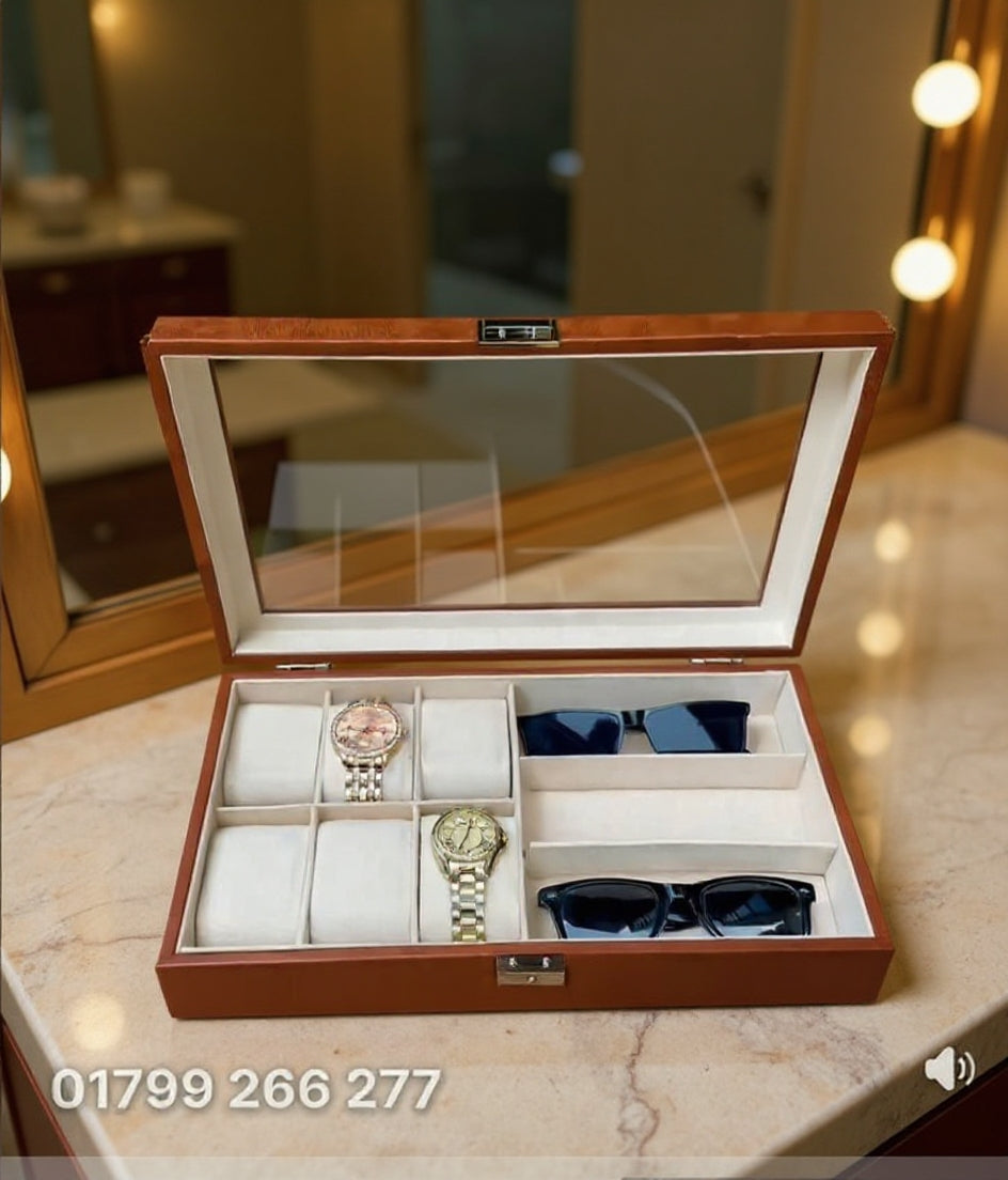 Watch and sunglasses organizer box