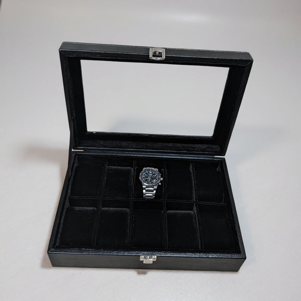 12 slot leather made watch organizer box