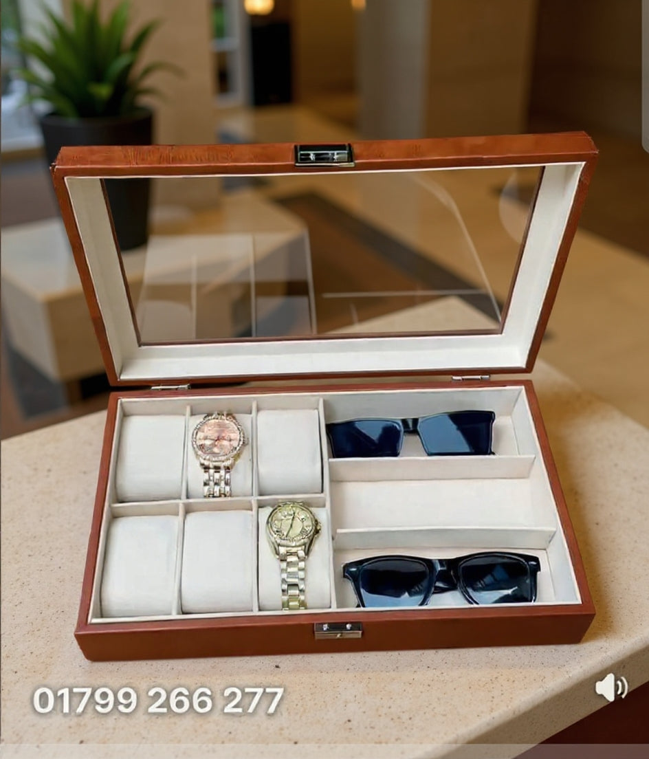 Watch and sunglasses organizer box