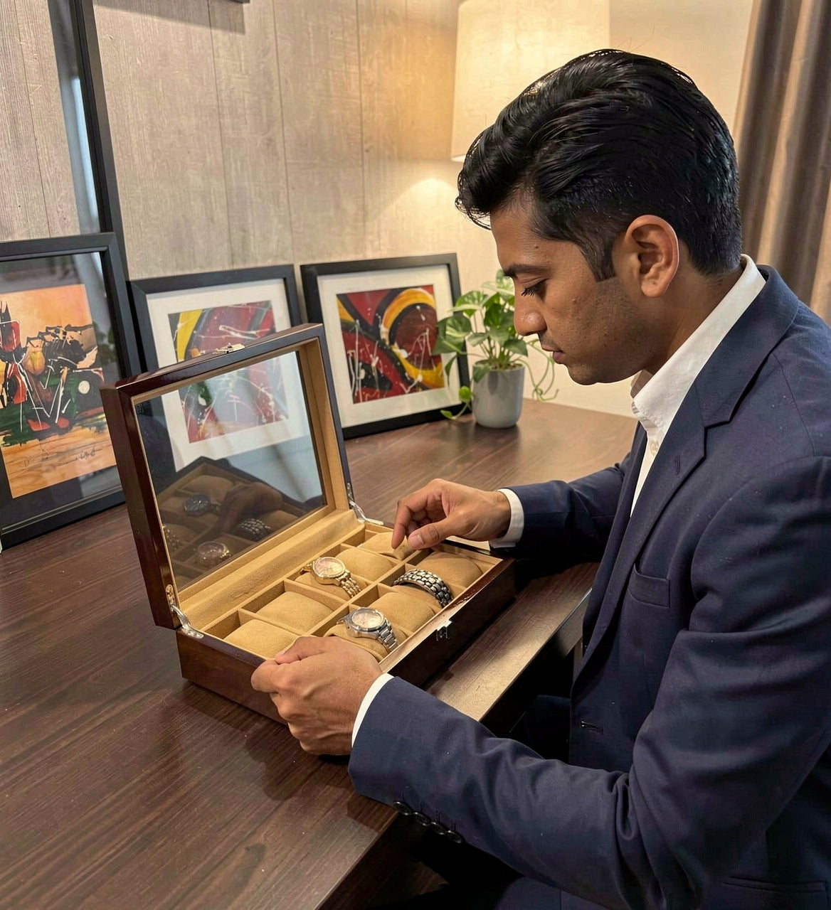 12 slot wood made Premium Quality watch organizer box ( Watch Accessories )