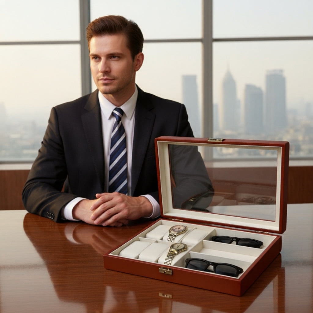 Watch and sunglasses organizer box