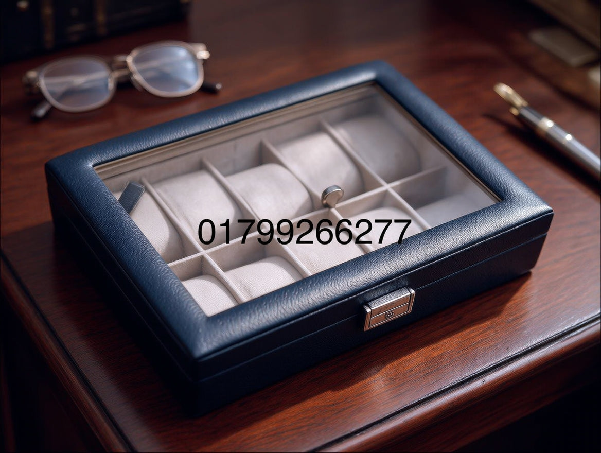 10 slot leather made watch organizer box